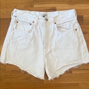 Citizens Of Humanity White Jean Annabelle Long Shorts